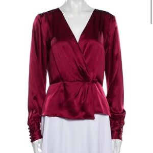 Intermix Red Silk Blouse